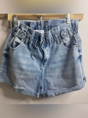Almost Famous Light Blue Denim Shorts with Elastic Waist